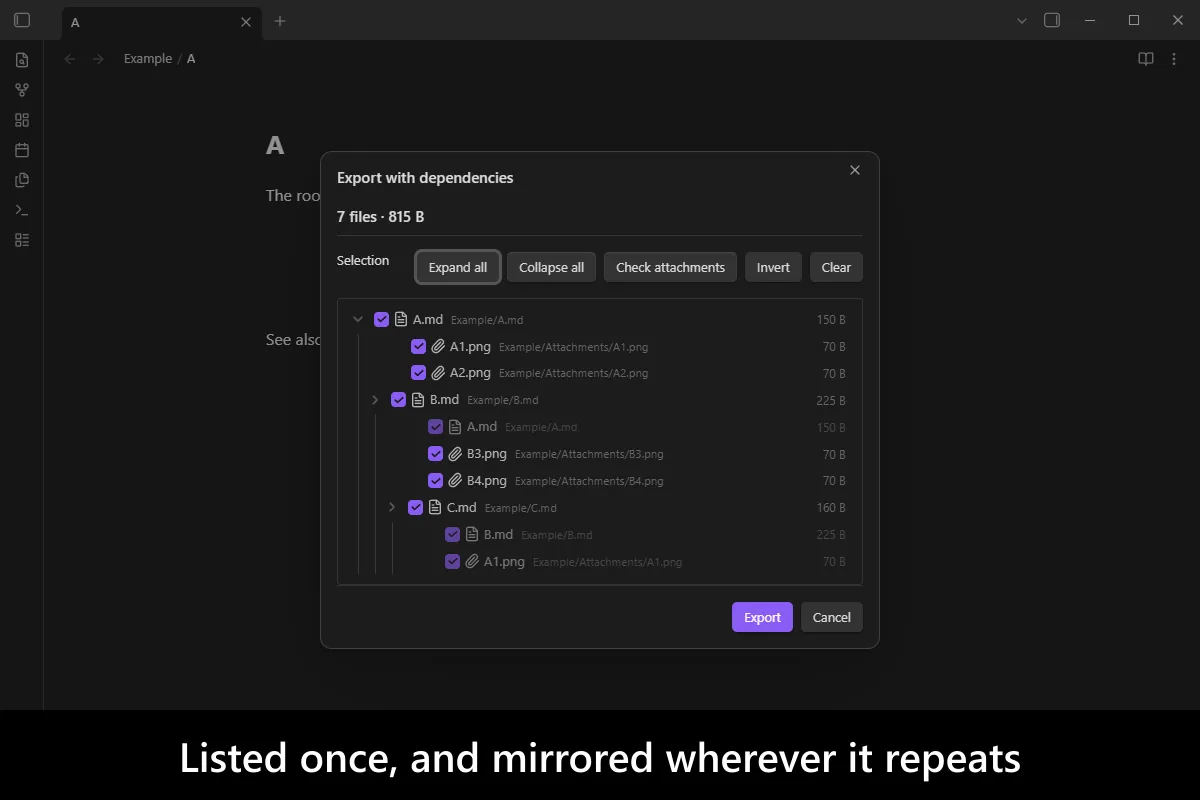 Advanced Markdown Export screenshot