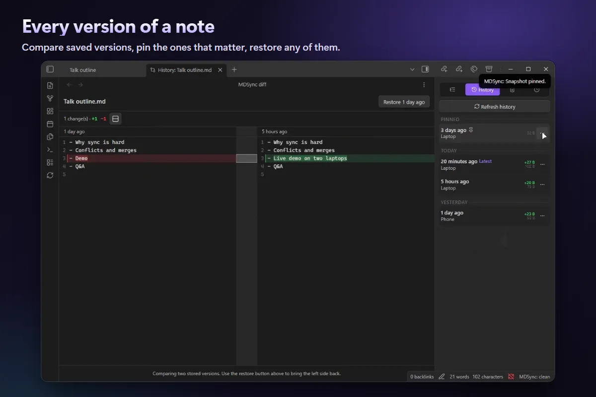 MDSync screenshot