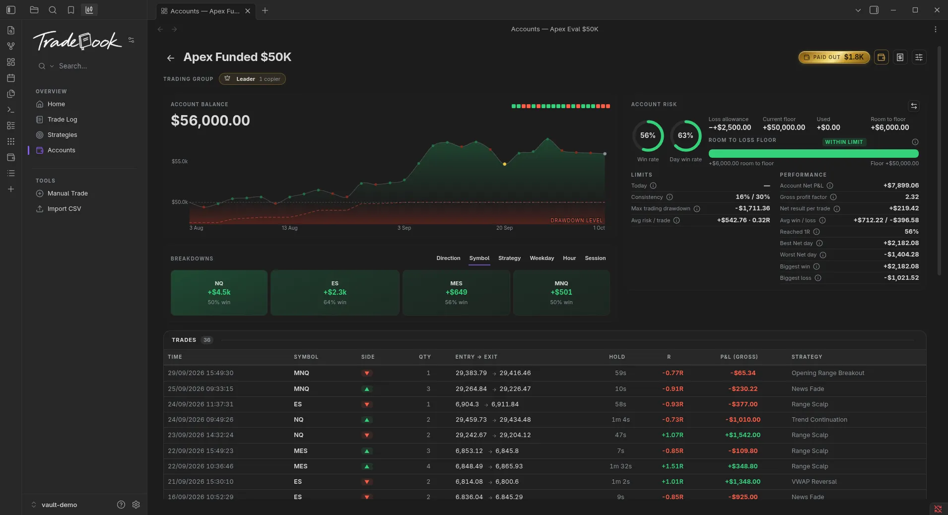 Tradebook screenshot