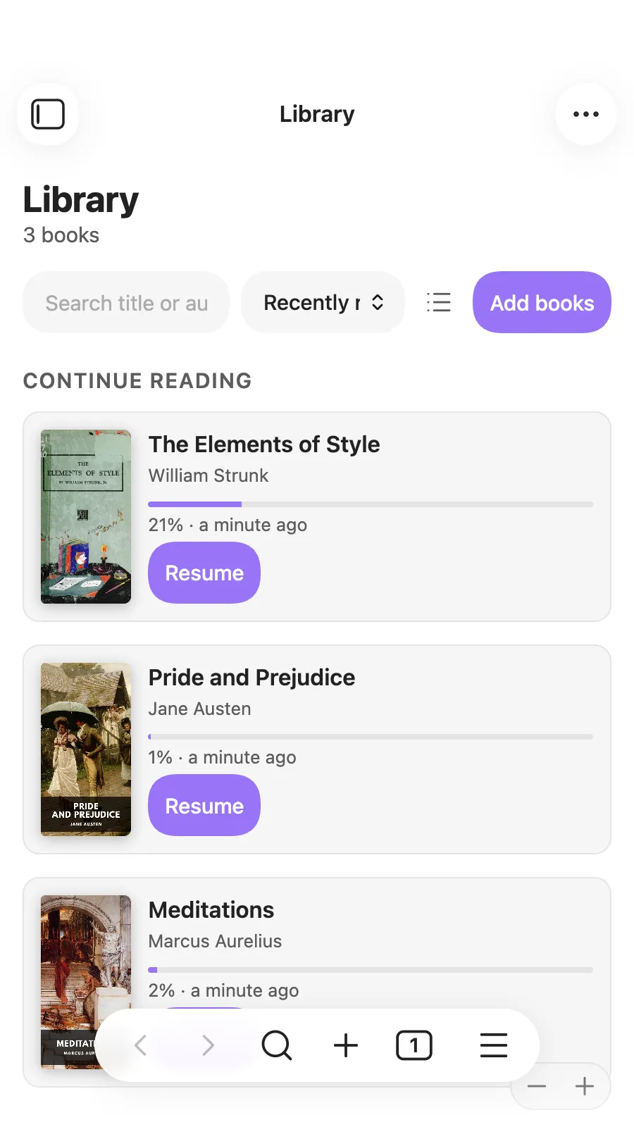Octavo Reader screenshot