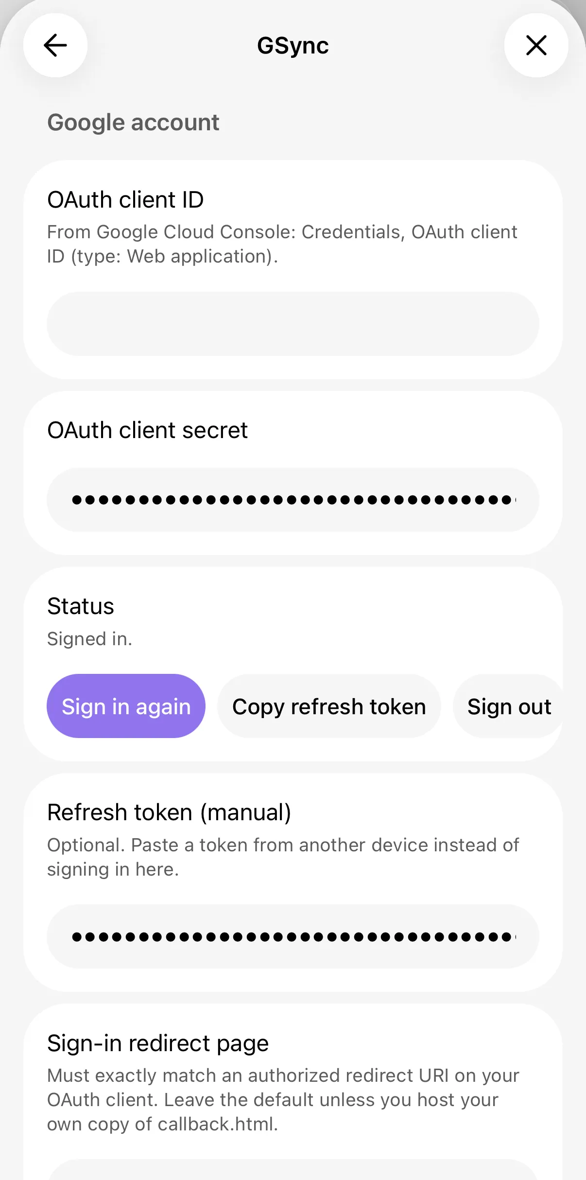 GSync screenshot