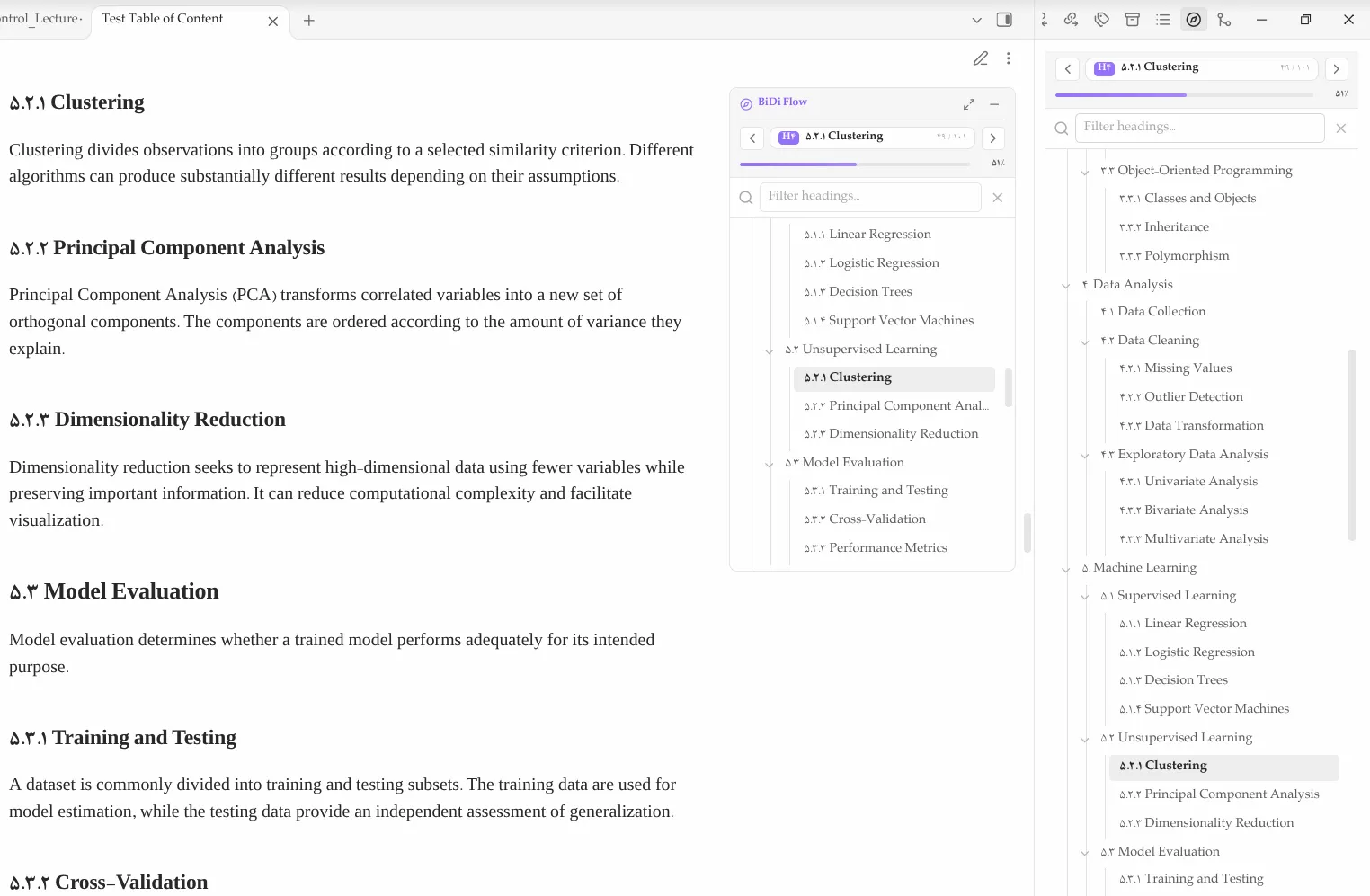 BiDi Flow Navigator screenshot