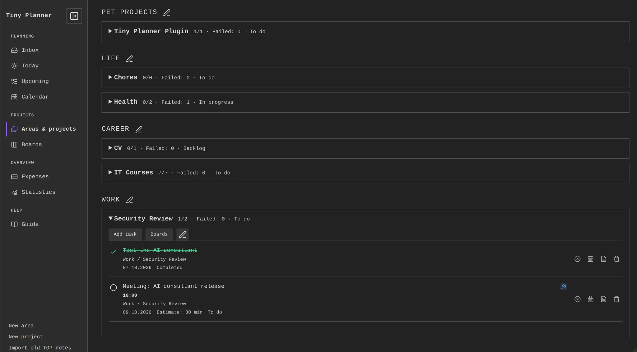 Tiny Planner screenshot