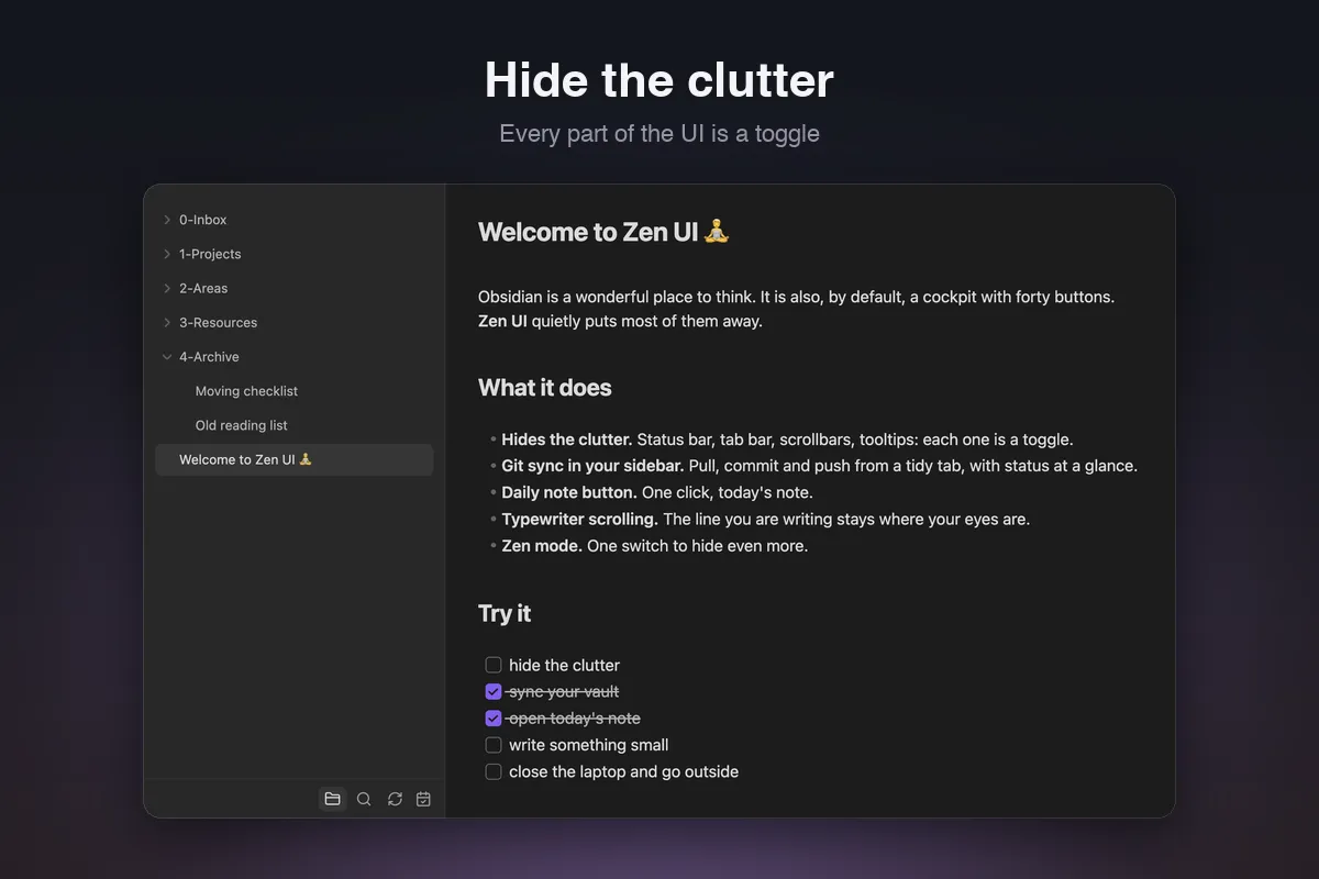 Zen UI screenshot