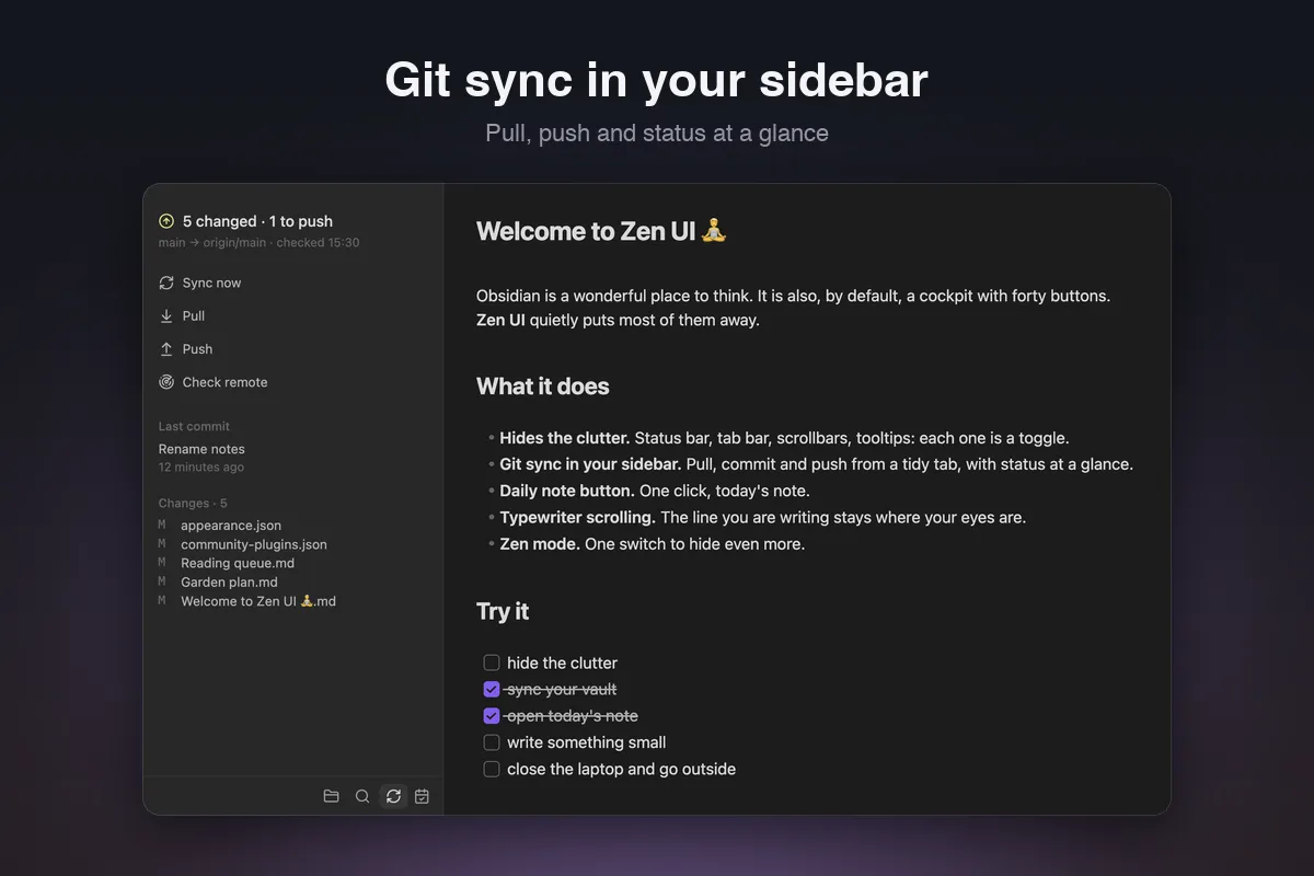 Zen UI screenshot