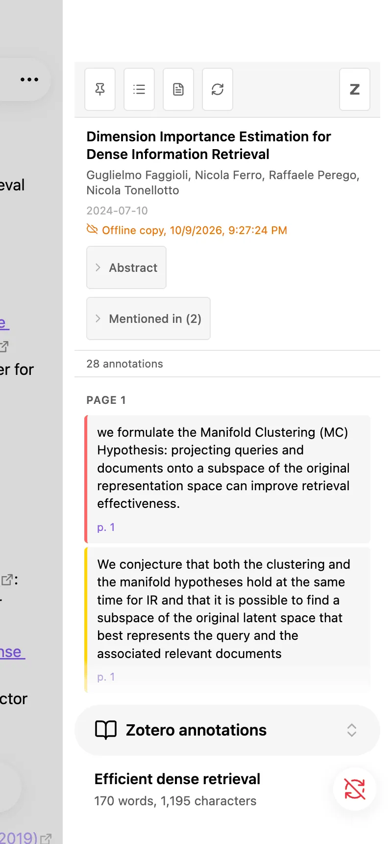 Zotero Annotations screenshot