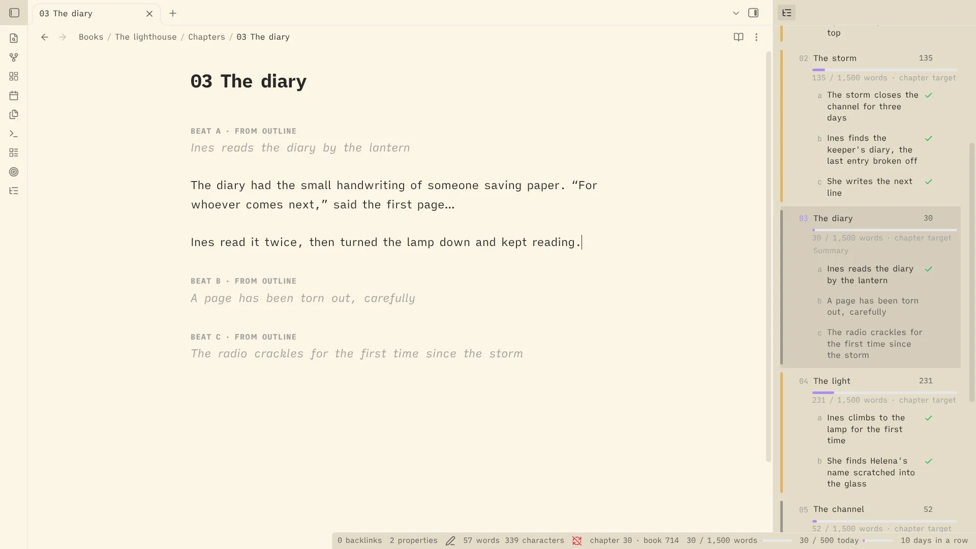 Escrita screenshot