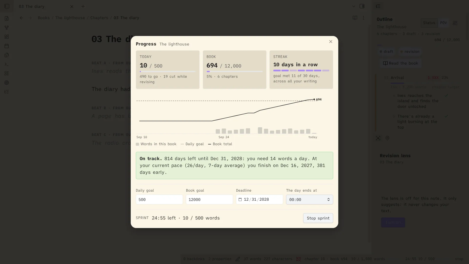 Escrita screenshot