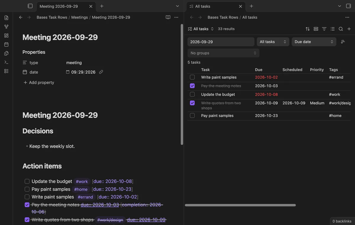 Bases Task Rows screenshot