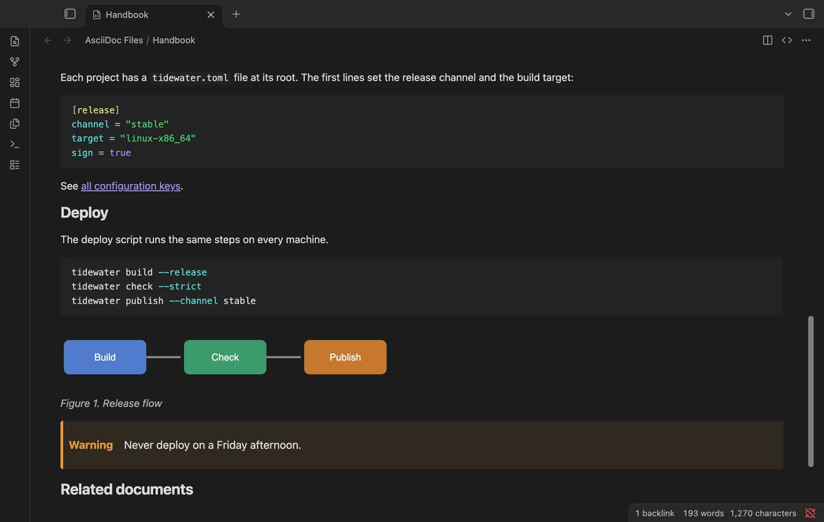 AsciiDoc Files screenshot