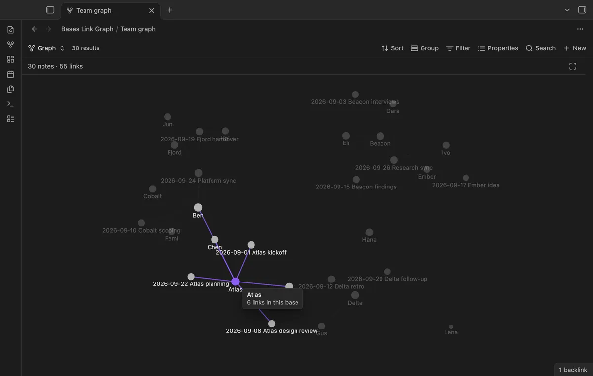 Bases Link Graph screenshot