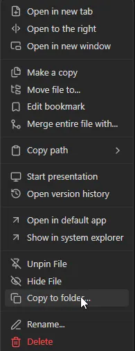Copy to Folder screenshot