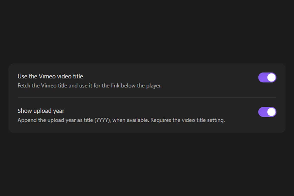 Simple Vimeo screenshot