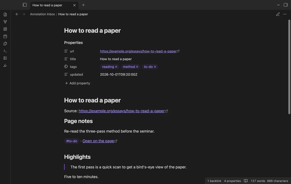 Annotation Inbox screenshot