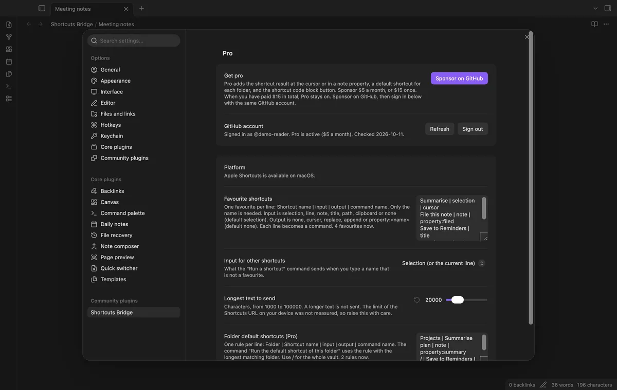 Shortcuts Bridge screenshot