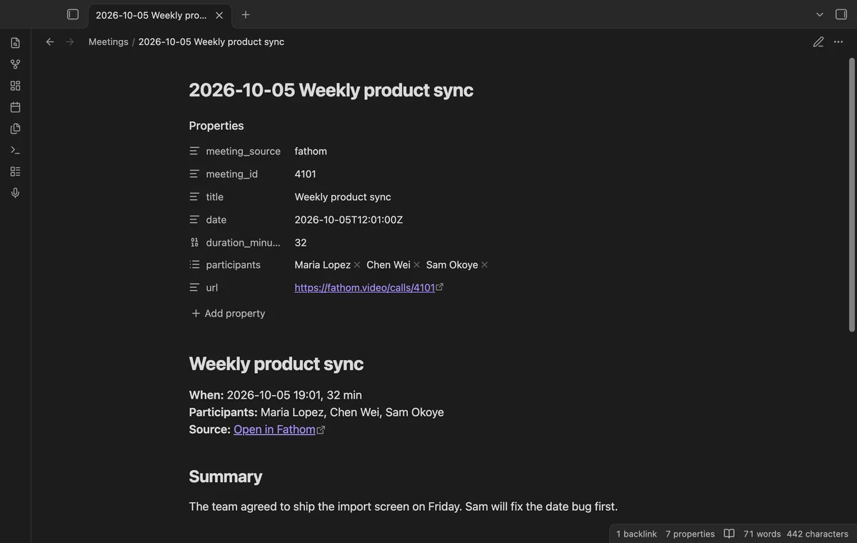 Call Notes Sync screenshot