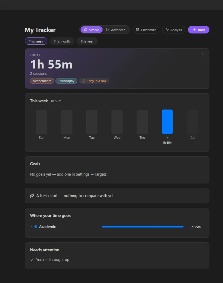 My Tracker screenshot