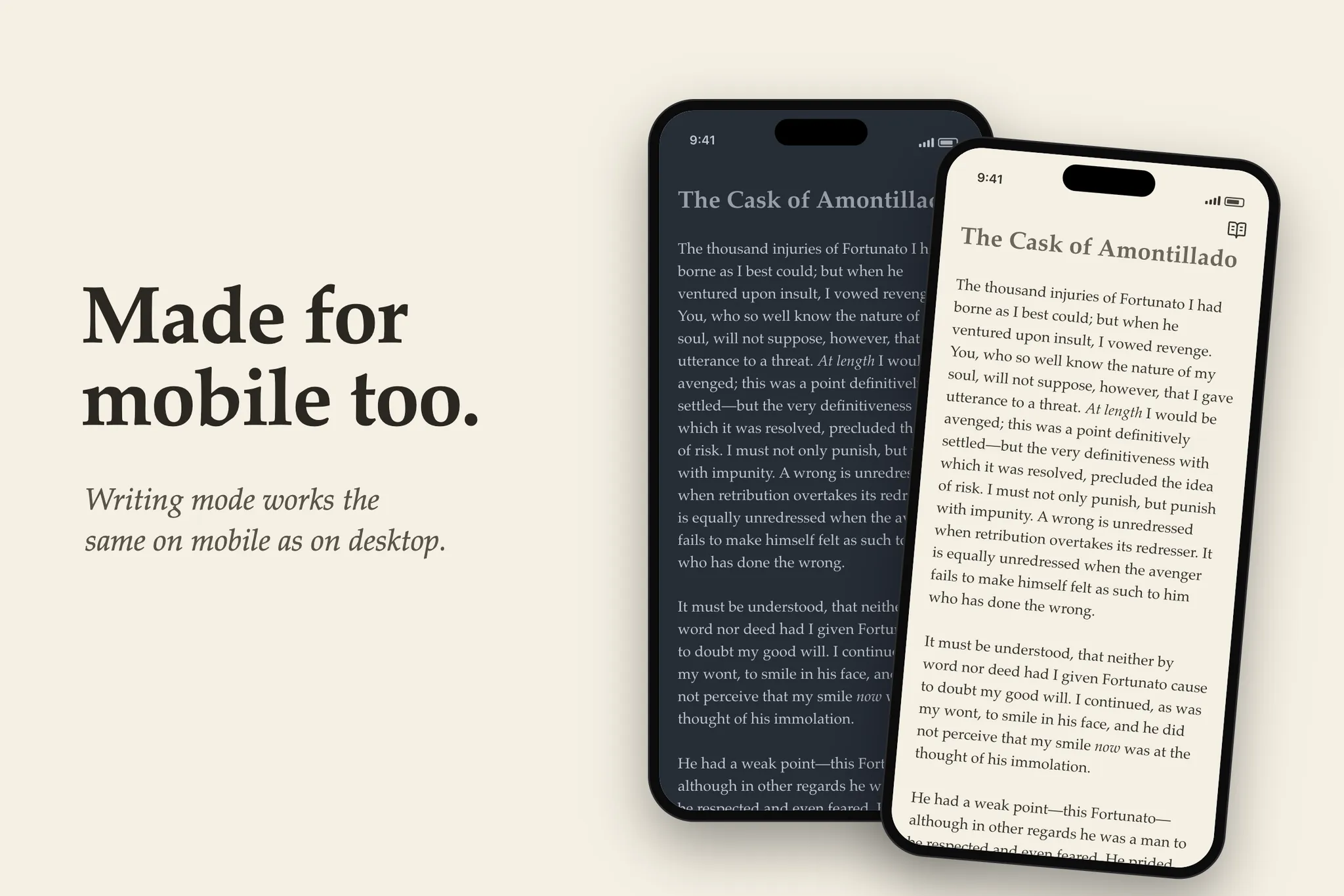 Writing Mode screenshot