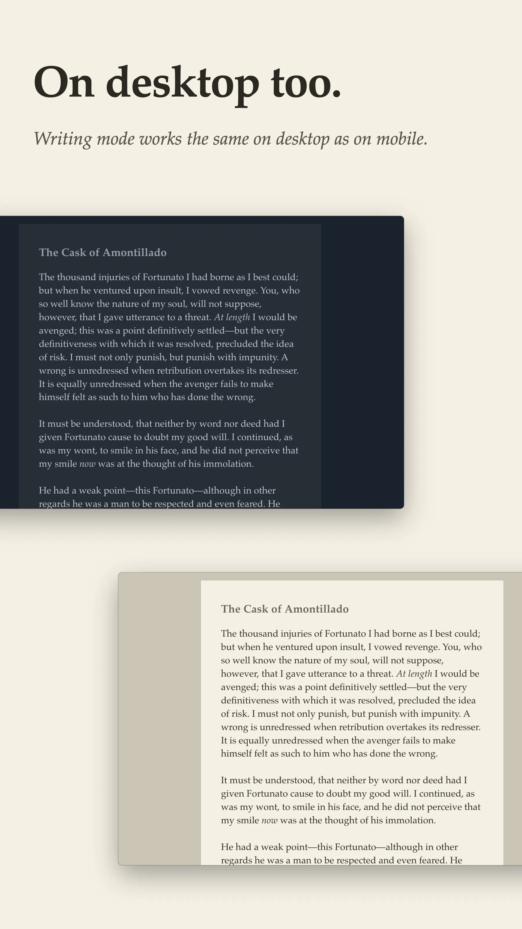 Writing Mode screenshot
