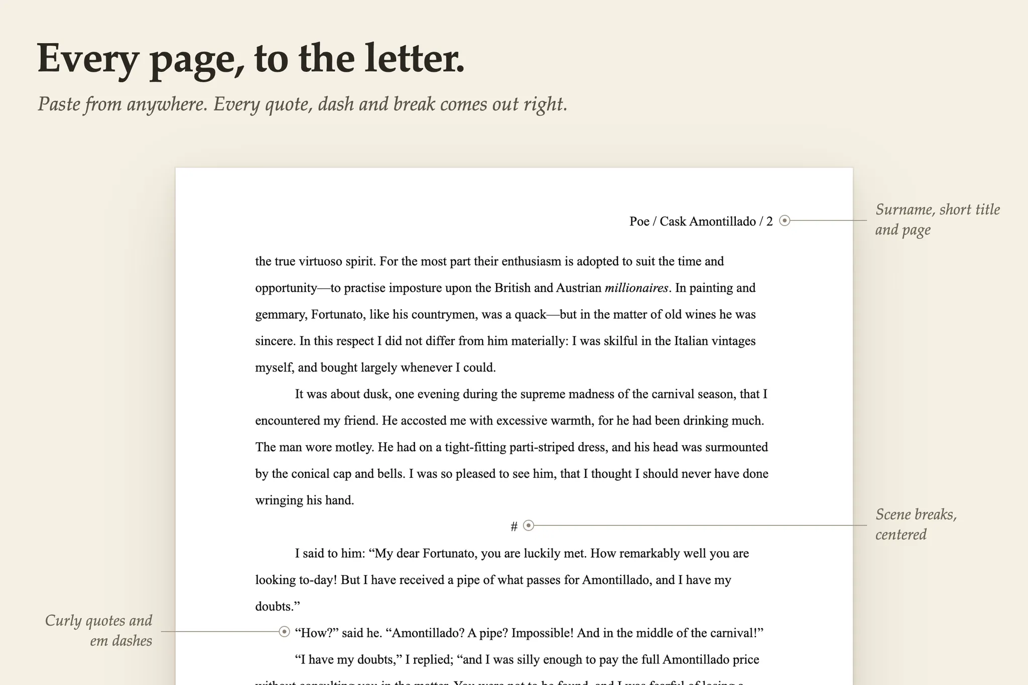 Standard Manuscript Format Export screenshot