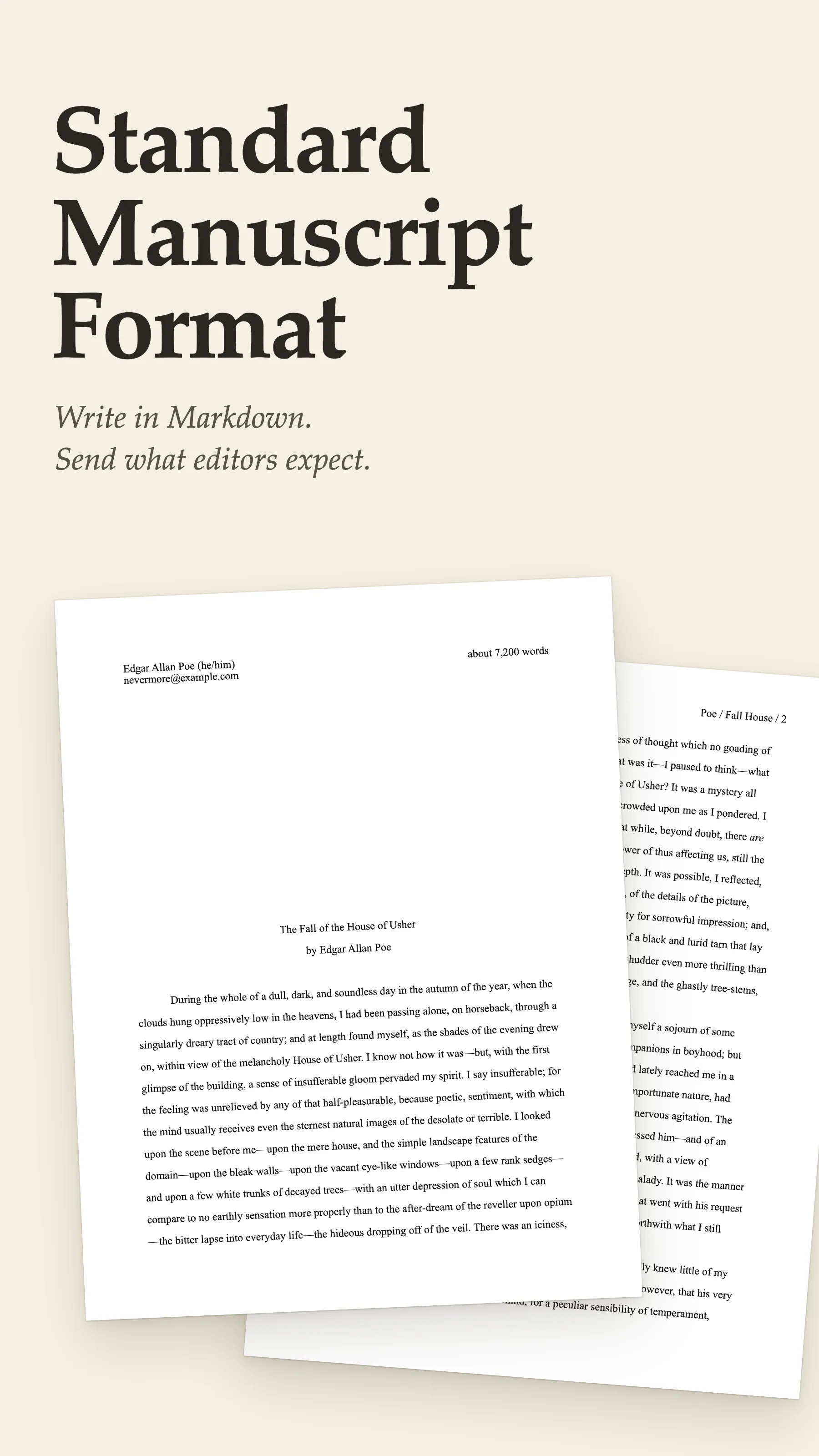 Standard Manuscript Format Export screenshot