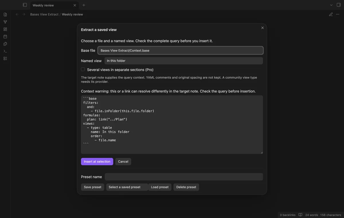 Bases View Extract screenshot