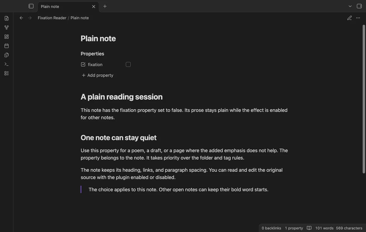 Fixation Reader screenshot