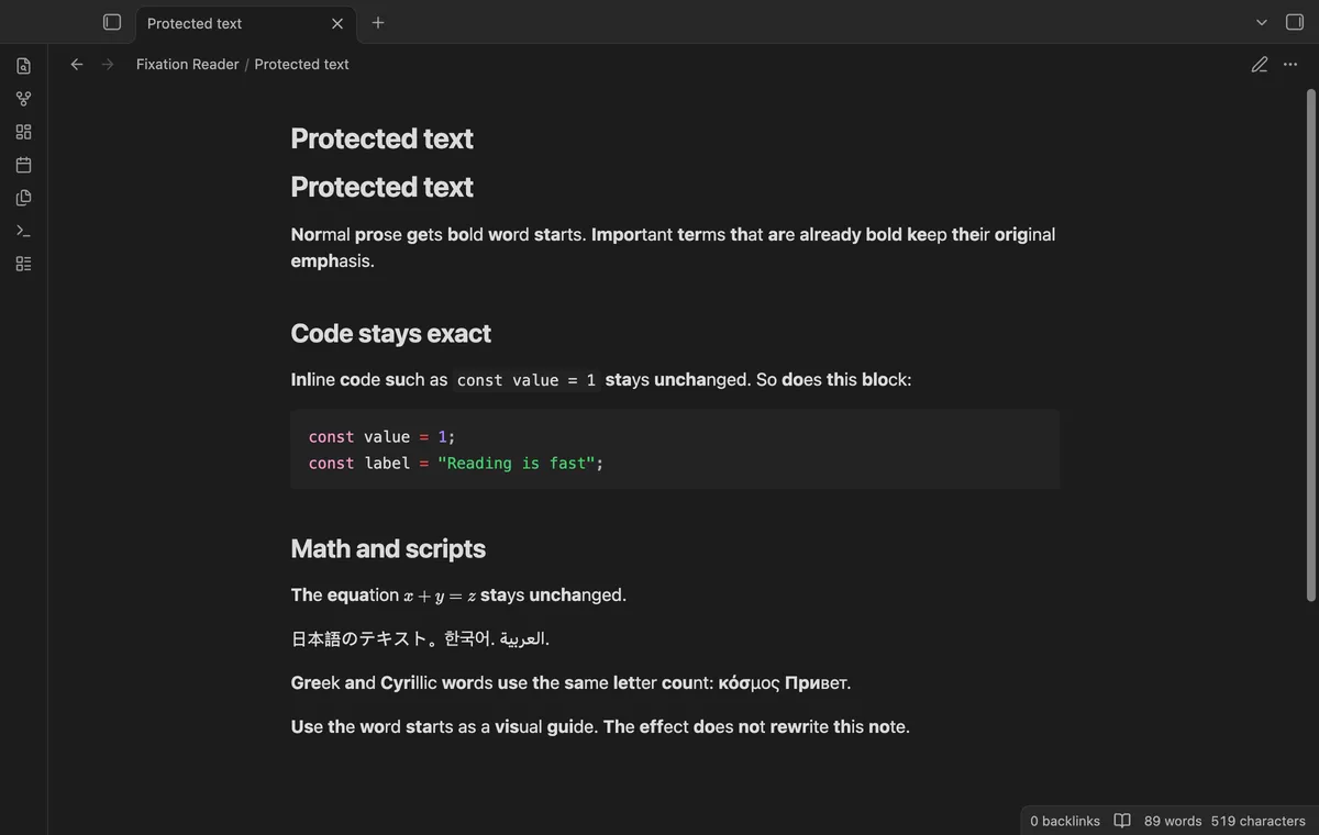 Fixation Reader screenshot