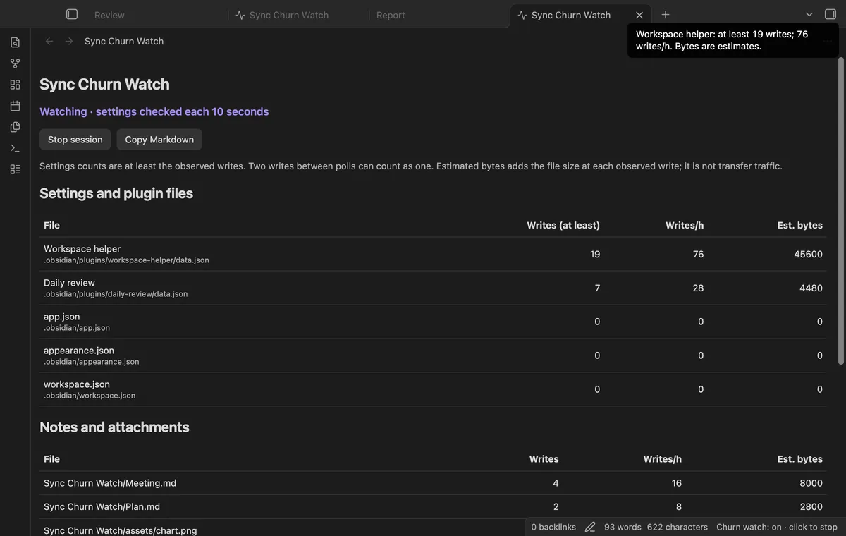 Sync Churn Watch screenshot