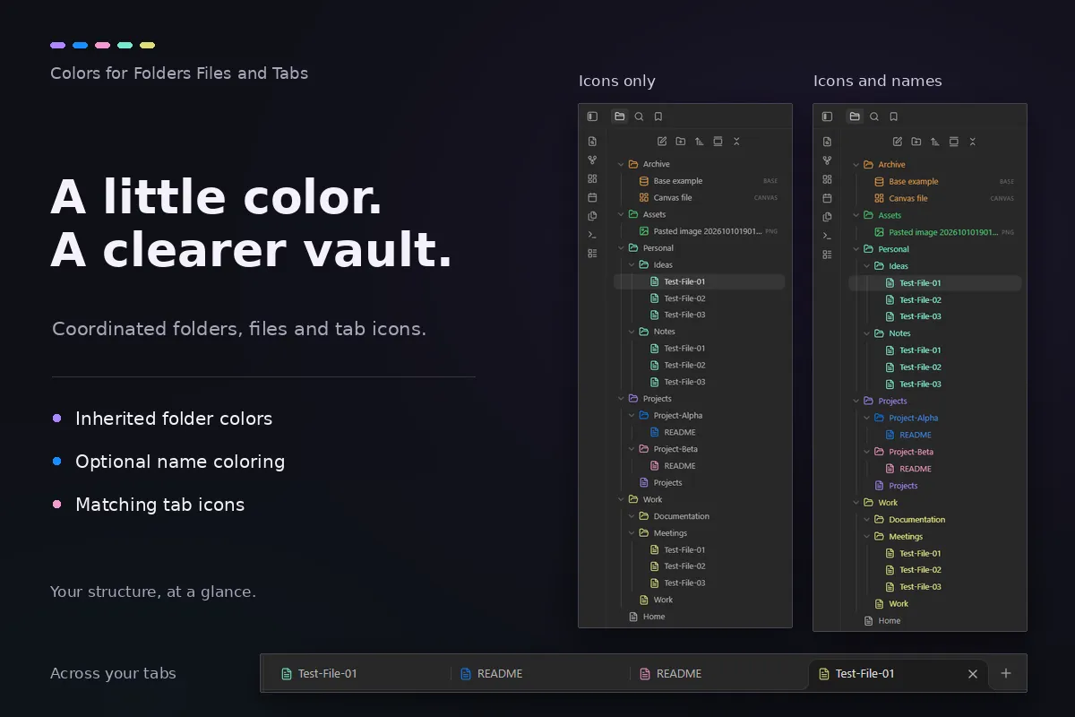 Colors for Folders Files and Tabs screenshot