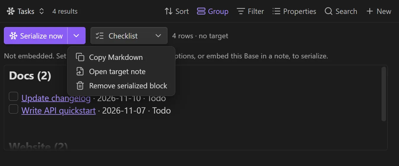 Bases Serializer screenshot