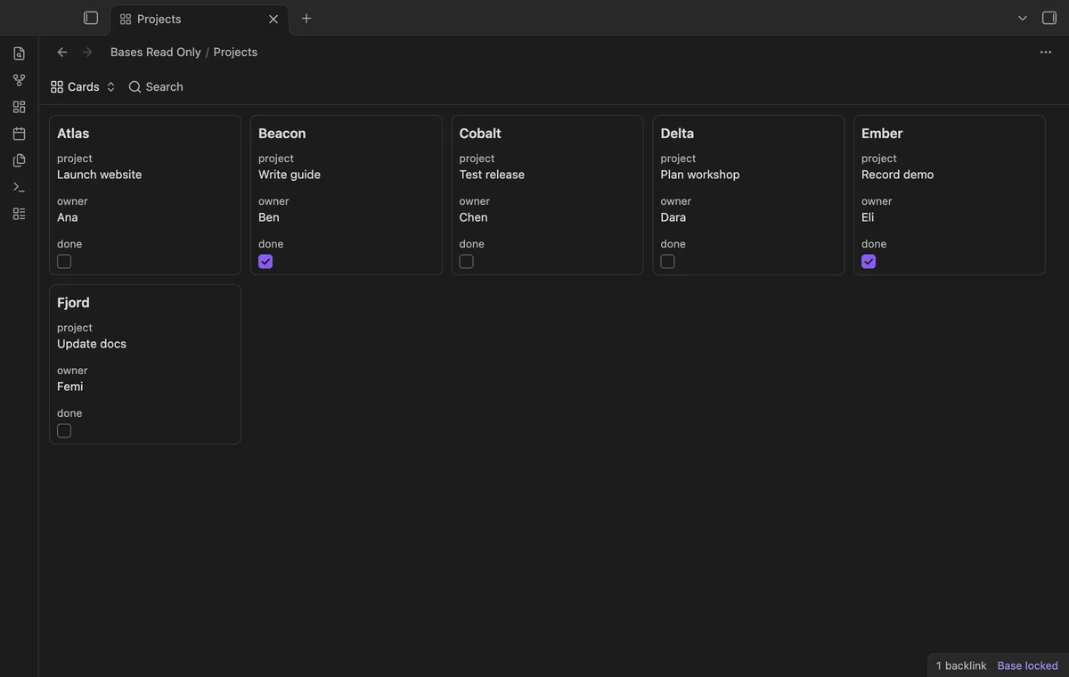Bases Read Only screenshot