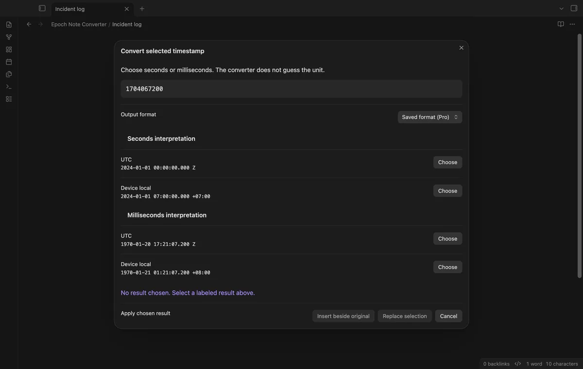 Epoch Note Converter screenshot
