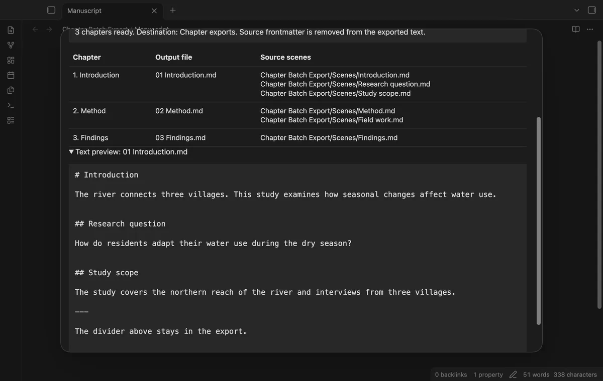 Chapter Batch Export screenshot