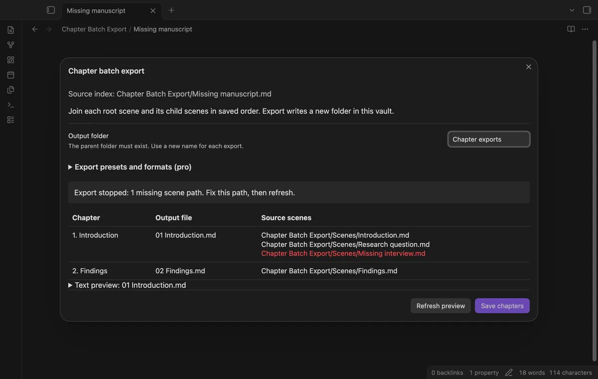 Chapter Batch Export screenshot