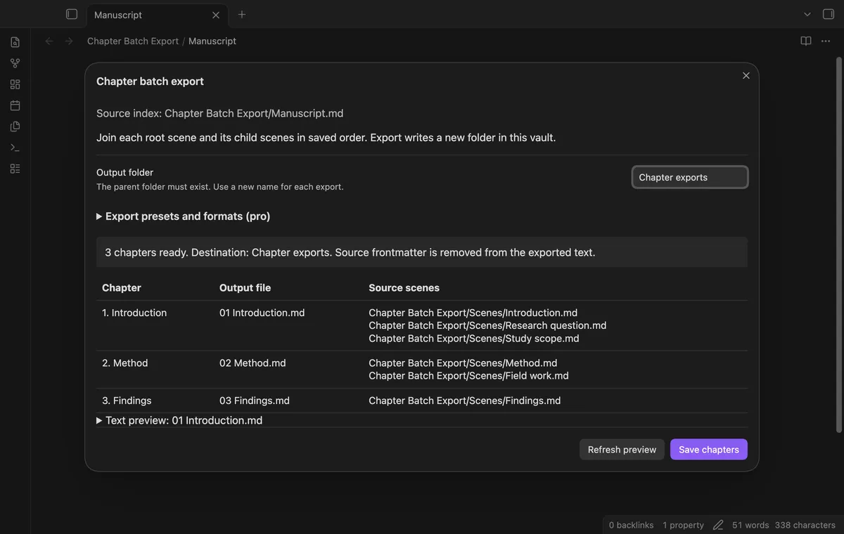 Chapter Batch Export screenshot
