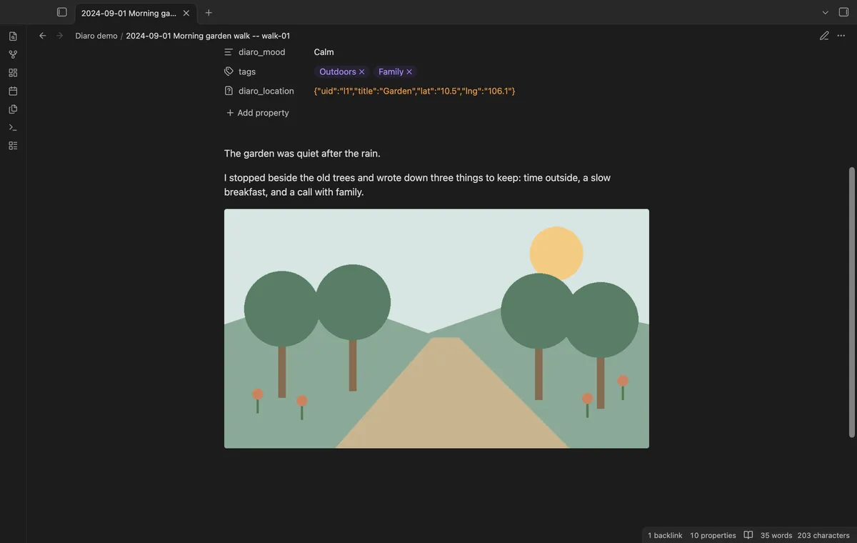 Diaro Backup Import screenshot