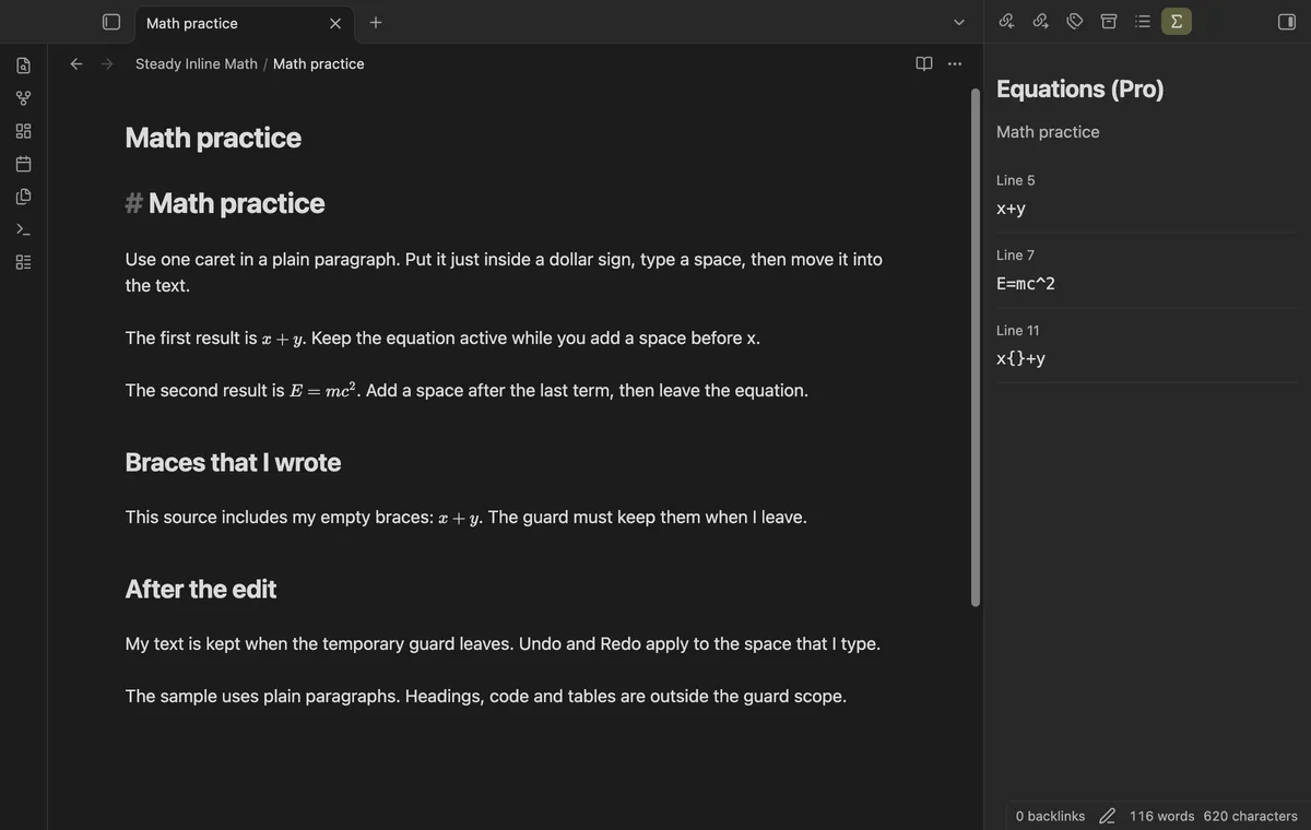 Steady Inline Math screenshot