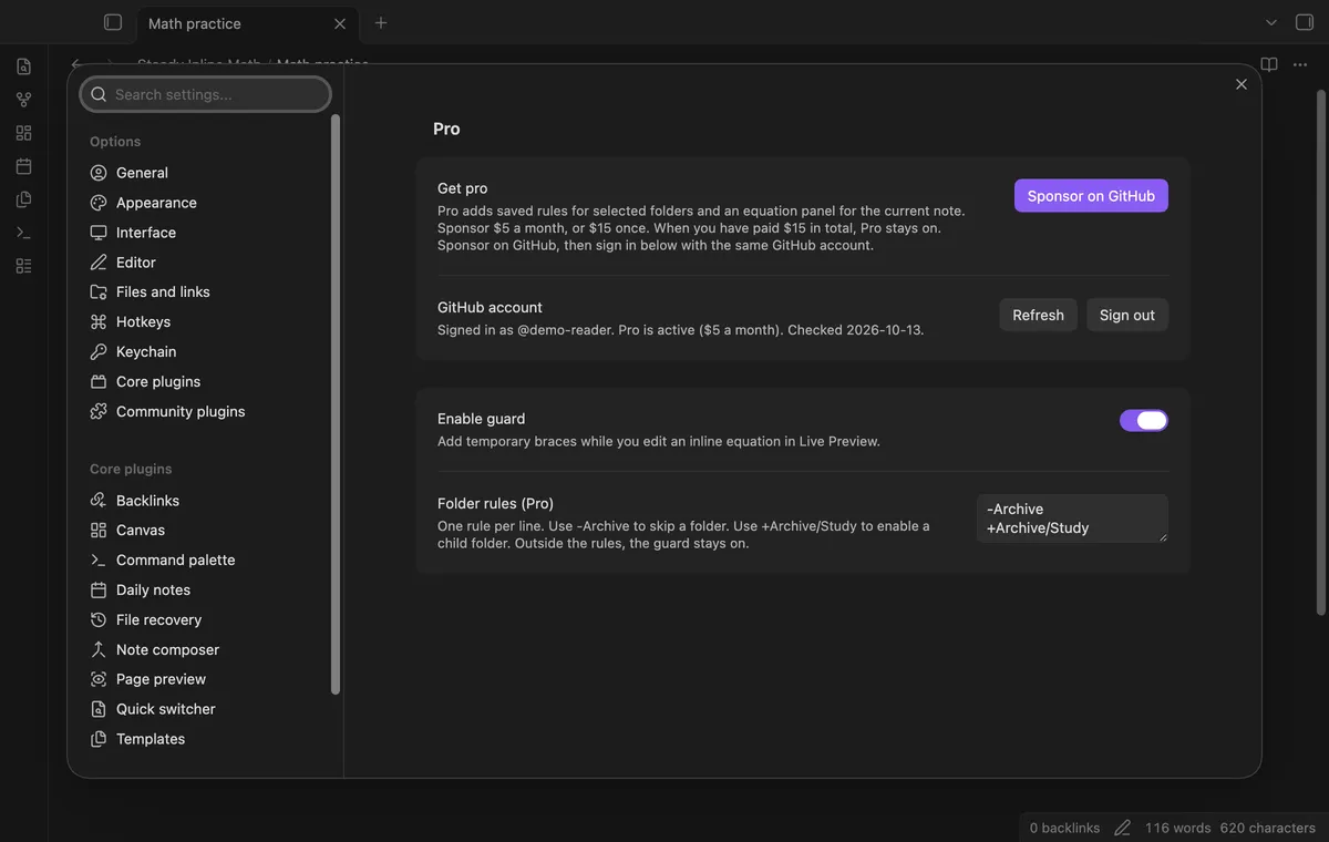 Steady Inline Math screenshot