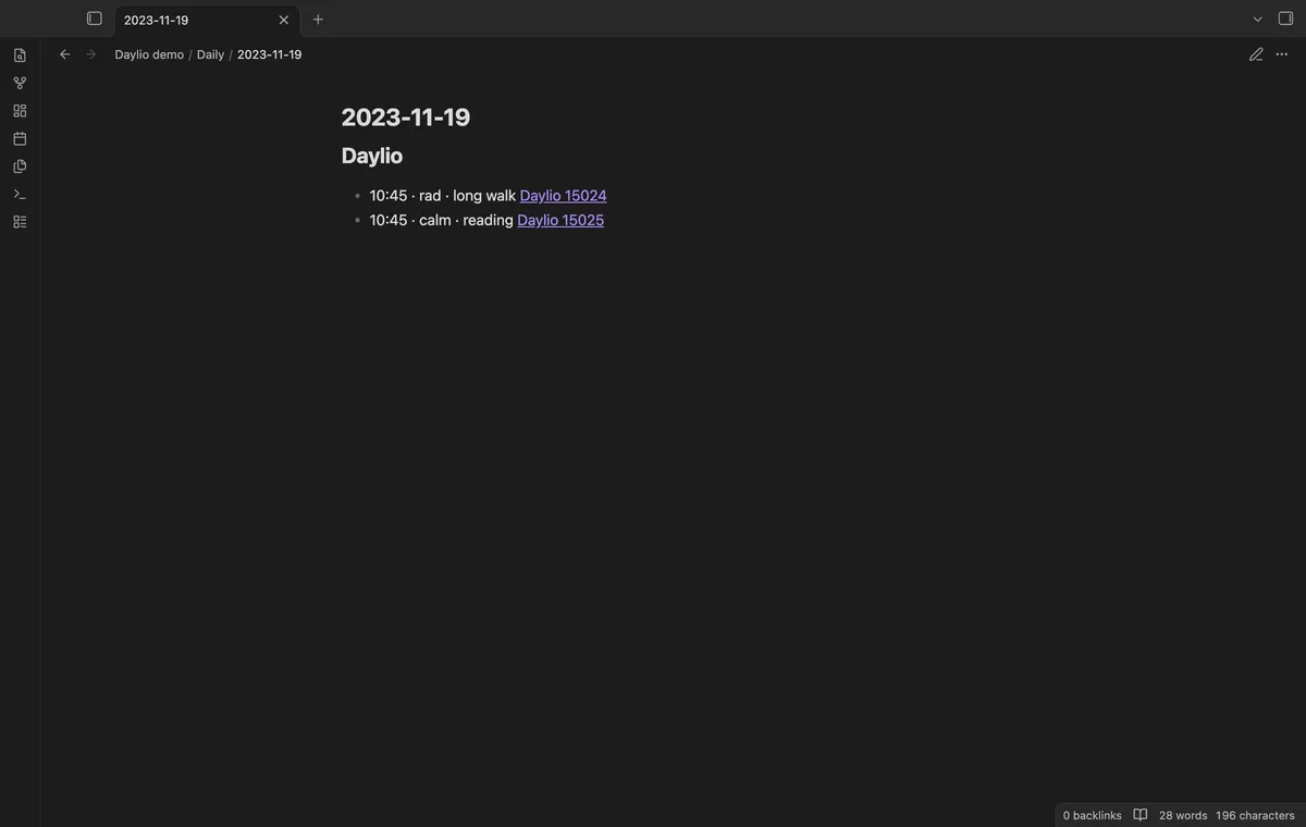 Daylio Backup Import screenshot