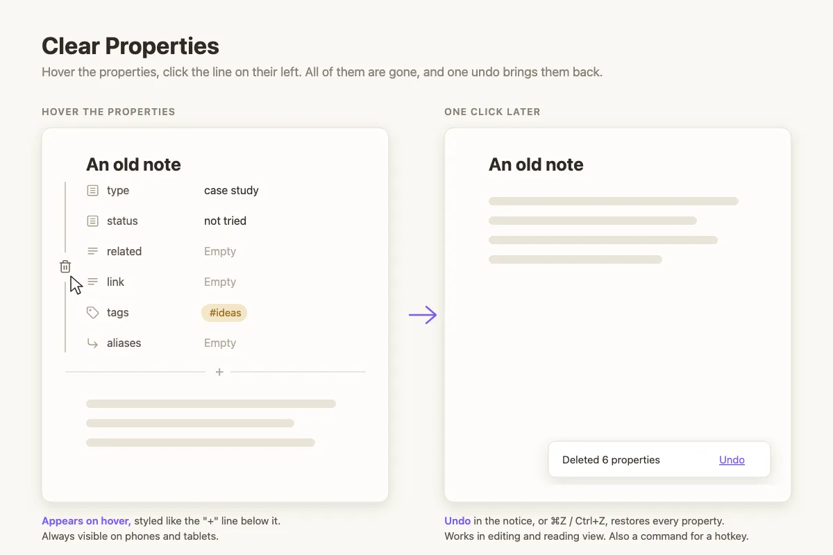 Clear Properties screenshot
