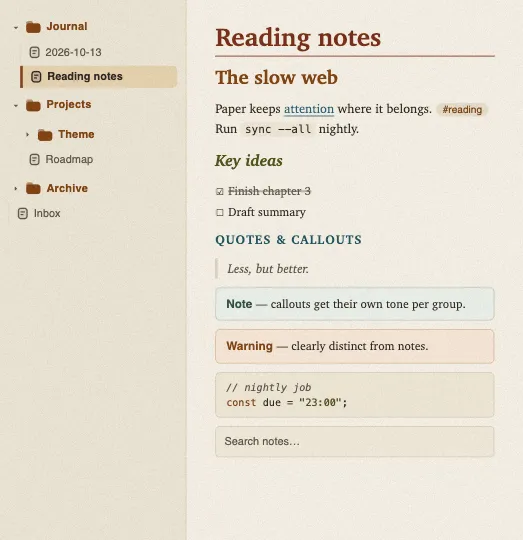 Paper feel screenshot