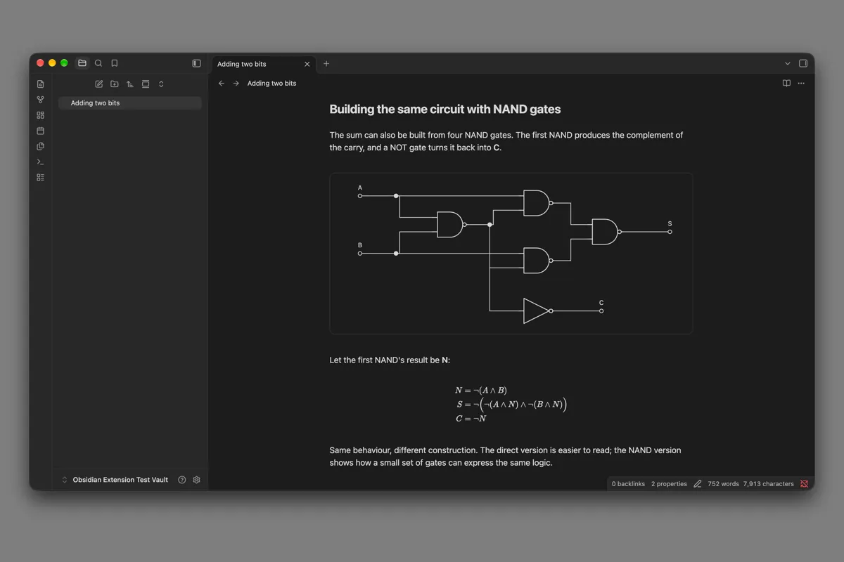 Logic circuits screenshot