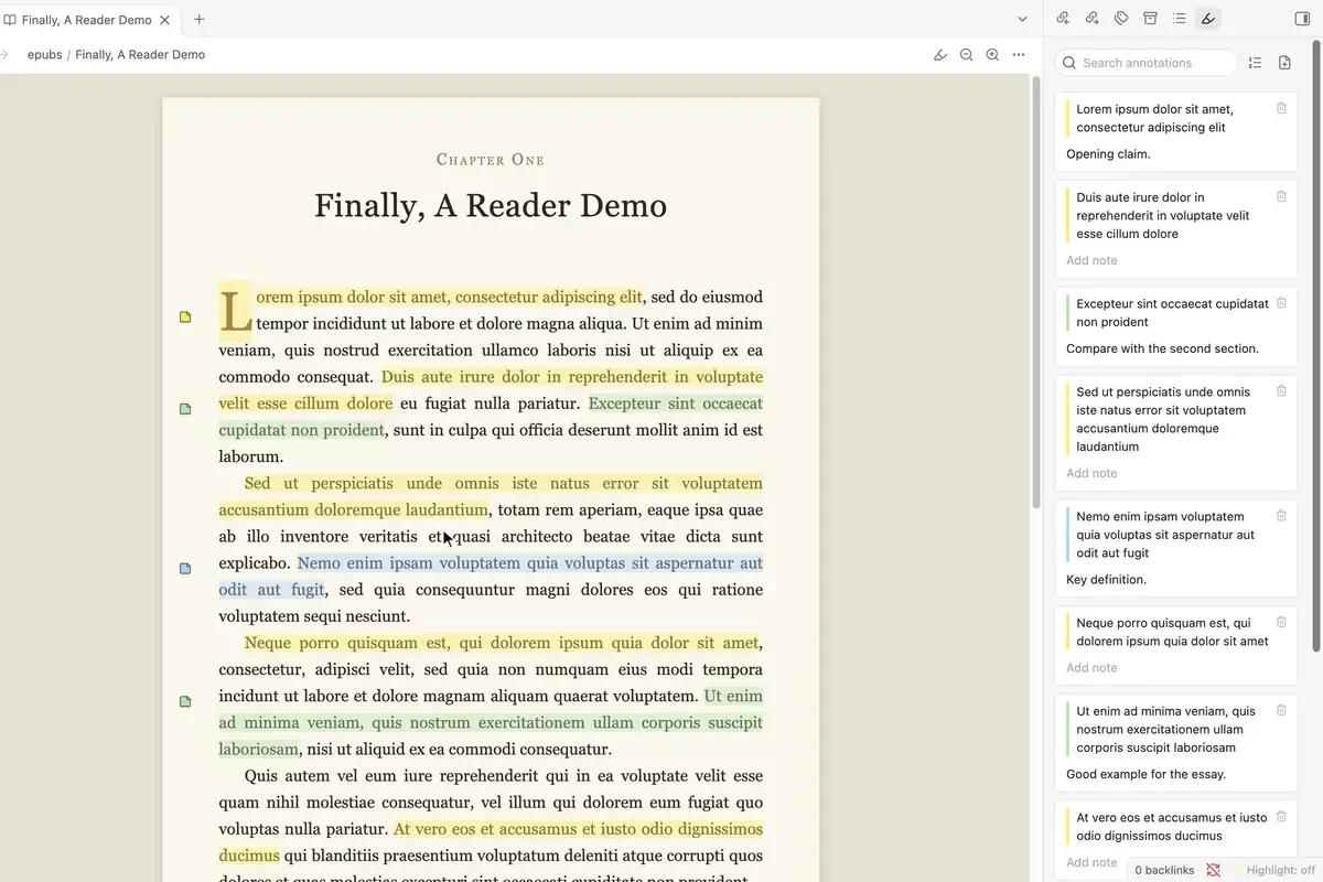Finally A Reader screenshot