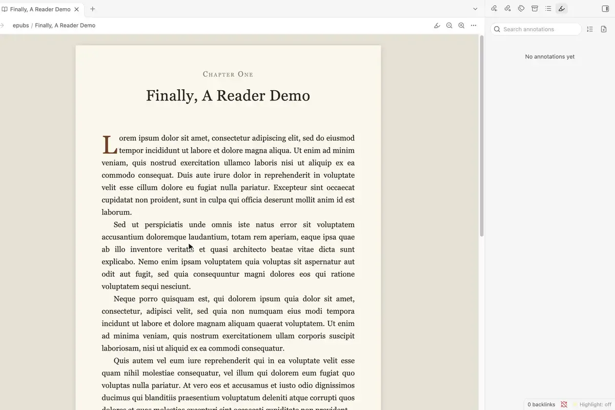 Finally A Reader screenshot