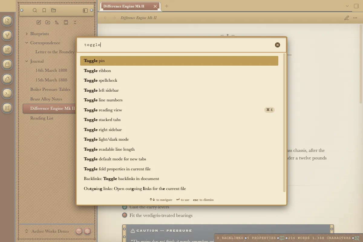 Aether Works screenshot