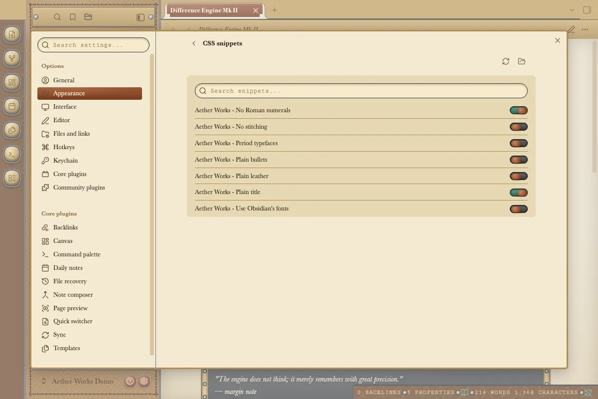 Aether Works screenshot
