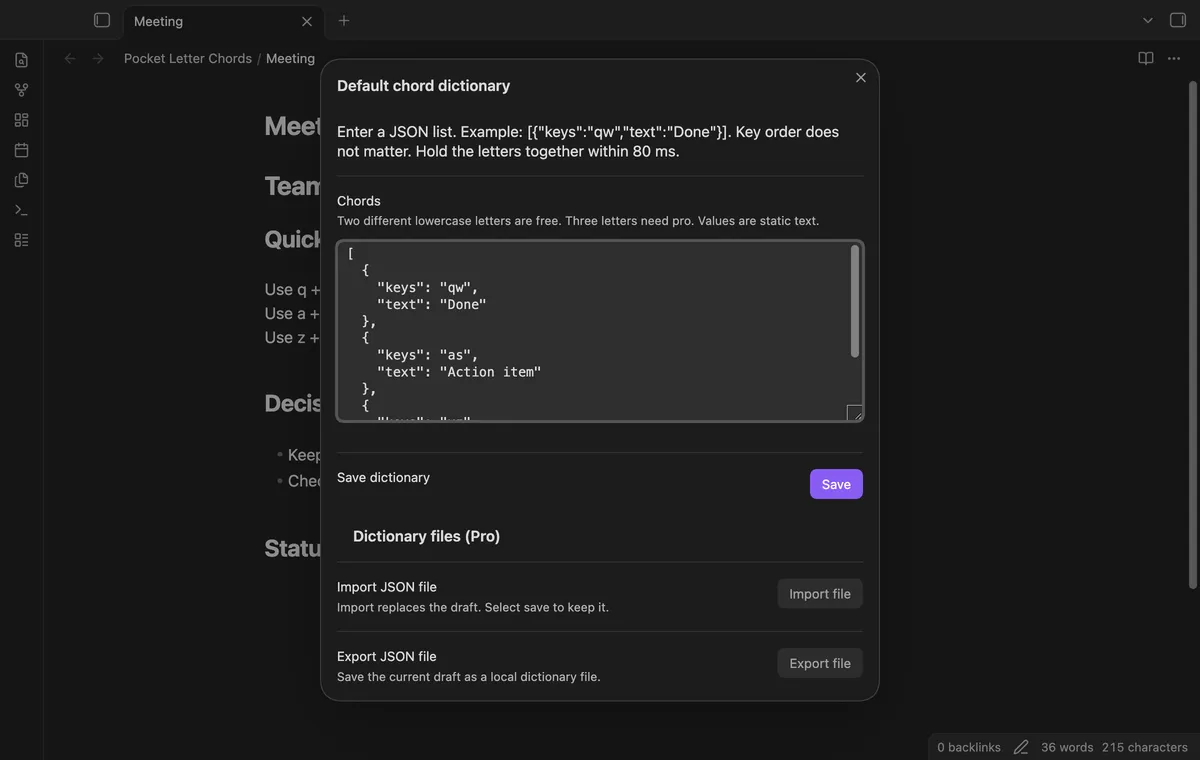 Pocket Letter Chords screenshot