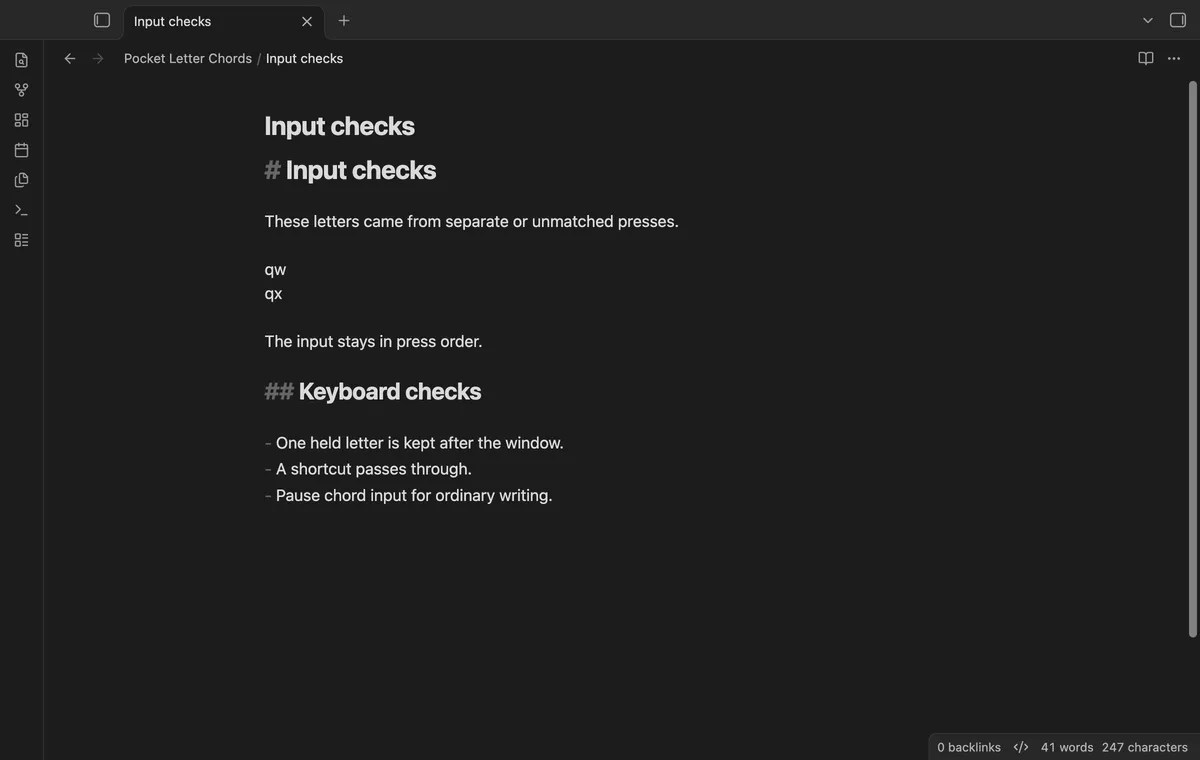 Pocket Letter Chords screenshot