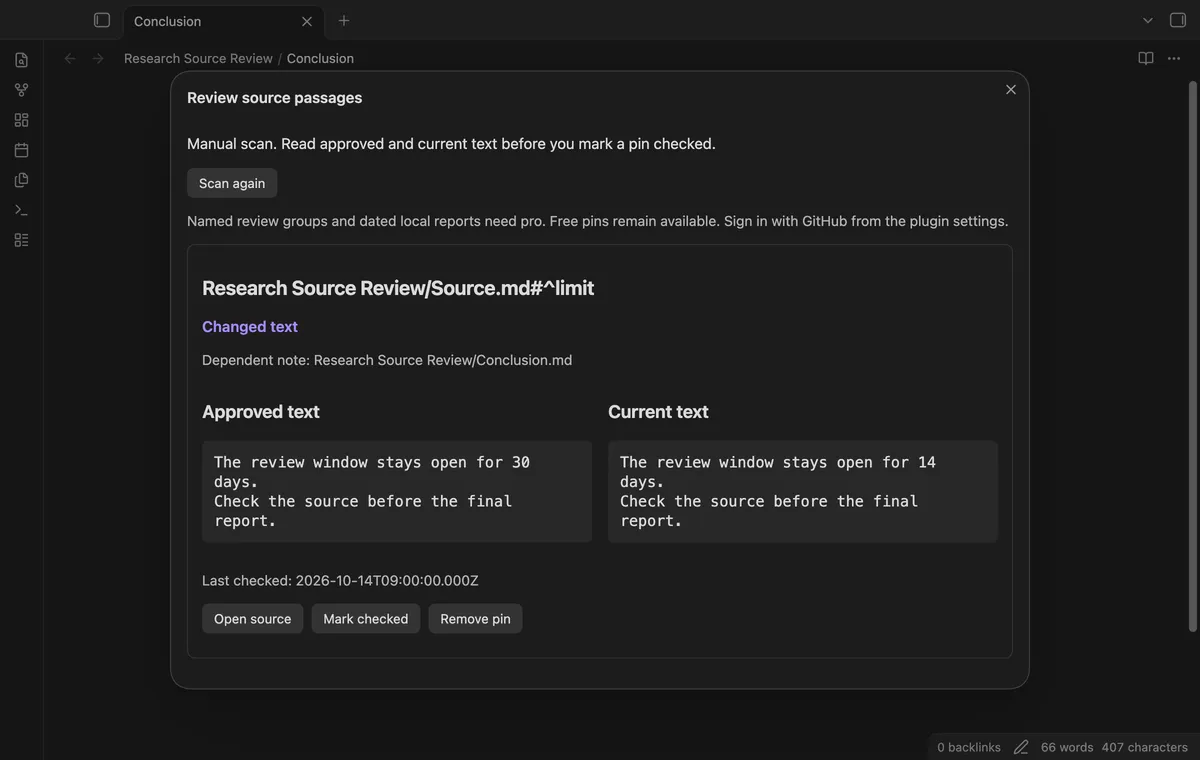 Research Source Review screenshot